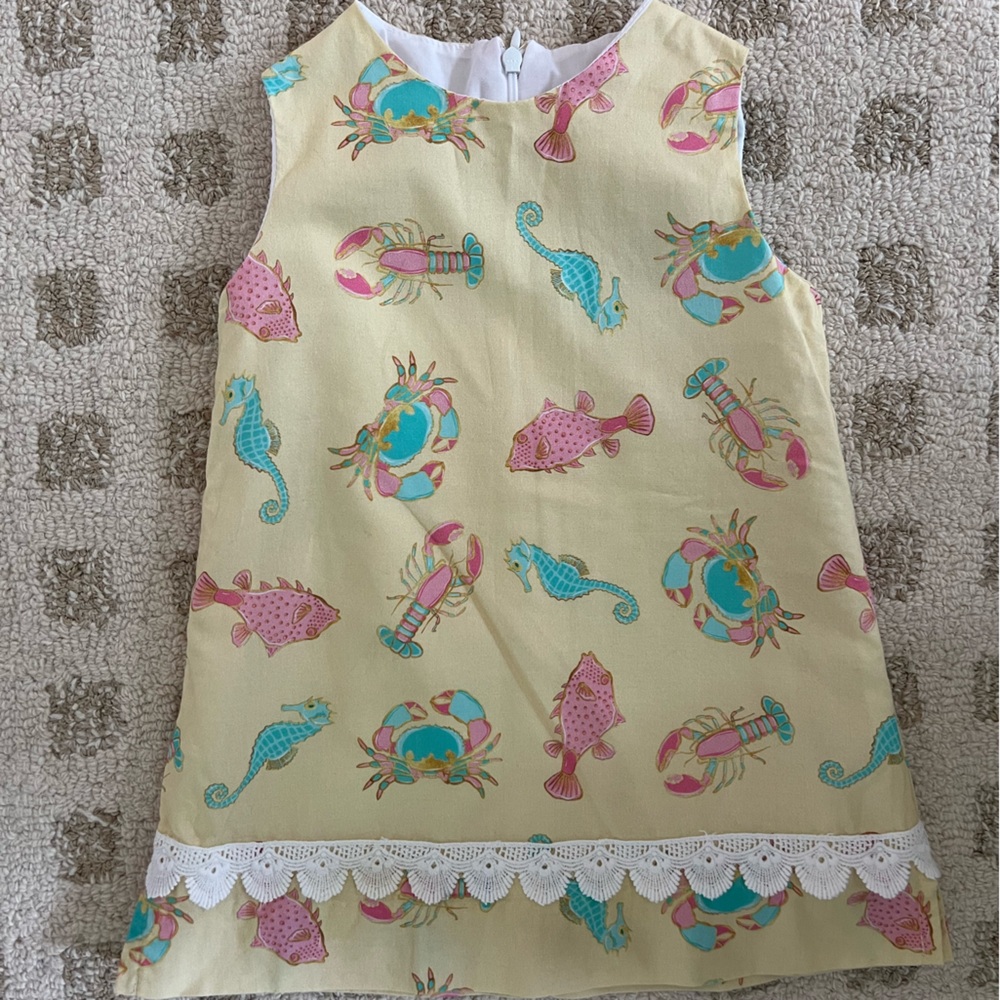 J. Bailey Yellow Dress with Sea Creature Print Size 2T